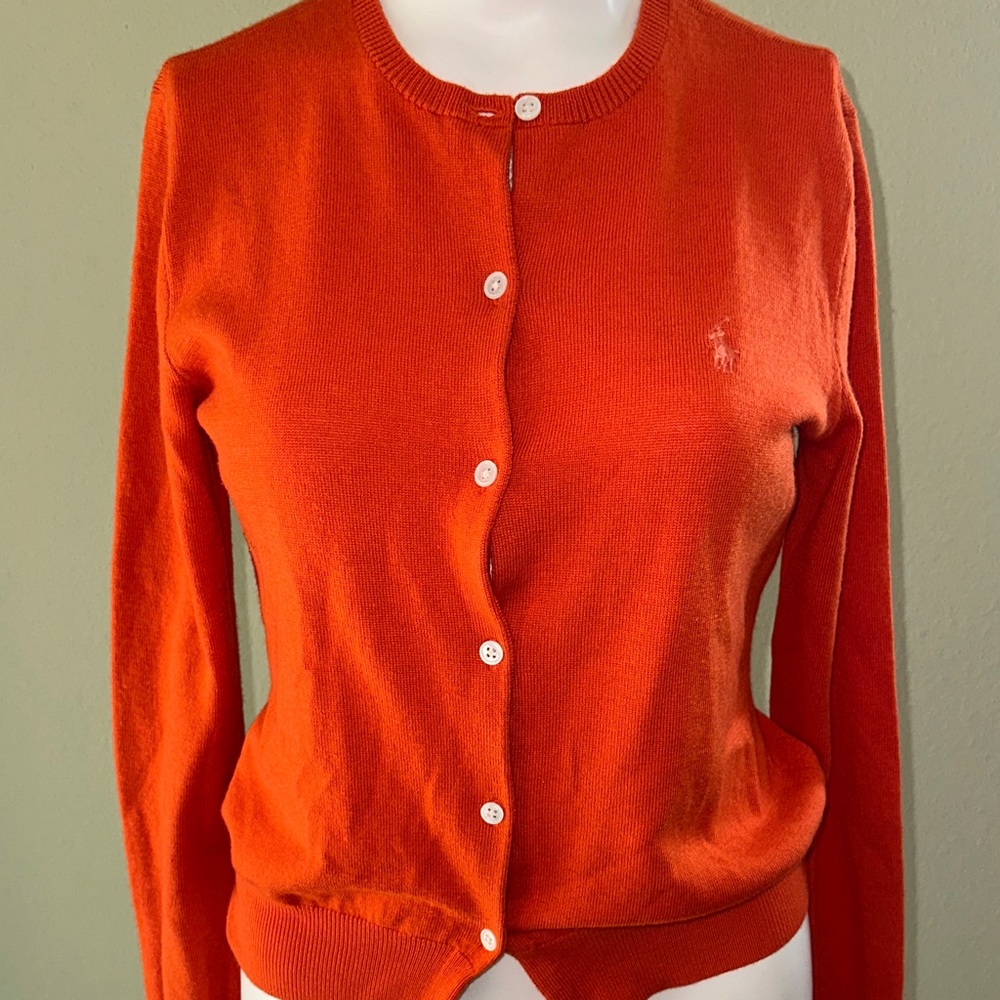 Ralph Lauren Vibrant Orange Cardigan